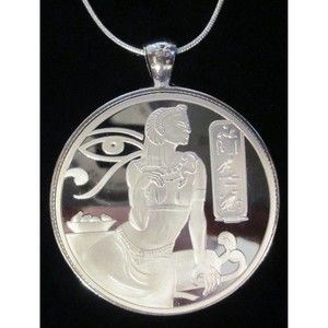 Ancient Egyptian Cleopatra COIN/PENDANT with sterling silver necklace